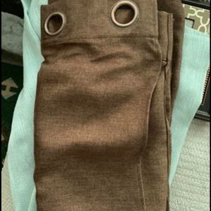 Brown Burlap Curtains with Bronze Grommets